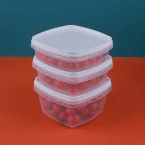 Hengmaster 500g Bac à légumes en plastique Rectangle Salade Bol étanche Micro-ondes Décongélation Réfrigérateur Bac à légumes - Product Image 1