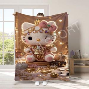 Manta de felpa suave y acogedora de alta calidad, regalos de San Valentín, manta personalizada con estampado 3D, lindo gato, ratón, oso, animales, manta de franela de lana - Product Image 3