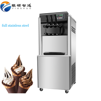 Machine à glace industrielle pour fruits et noix, lait et eau, à économie d'énergie, haute efficacité, entièrement en acier inoxydable, usage commercial, 3 saveurs