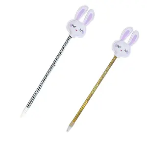 Niedrigen Kosten Hohe Qualität Kawaii Individuelle Werbe Geschenke Licht Lila Kaninchen Stift Kreative Stift Cartoon Stift