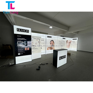 Free Design Backlit Exhibition Booth Design Portable Trade Show Backdrop <b>LED</b> L-shaped <b>Corner</b> Exhibition <b>Light</b> Box - Product Image 2