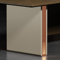 Bureau de direction en forme de L moderne et luxueux, mobilier de bureau de patron, bureaux de direction en bois