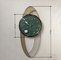 Jam Dinding Besi Kulit Modern Abstrak Garis Lengkung Quartz Analog Gerakan Jarum Senyap Set Multi-bagian untuk Ruang Tamu