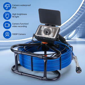 Caméra d'inspection des égouts 1080P, caméra de drainage de tuyau de 4,3 pouces 17 mm avec enregistreur vidéo, <span class=keywords><strong>endoscope</strong></span> de drainage vidéo industriel 6 LED - Product Image 1