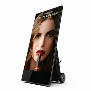 Trung tâm mua sắm 43 inch pin Powered độ sáng cao di chuyển áp phích kỹ thuật số biển quảng cáo kiosk hiển thị LCD media player