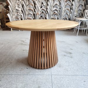 Hiện đại màu sắc tự nhiên bằng gỗ Bàn Ăn Tròn bàn ăn rắn gỗ Bắc Âu bàn ăn đặt - Product Image 1