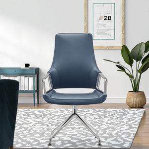 Chaise de <span class=keywords><strong>bureau</strong></span> de direction ergonomique en cuir confortable de style moderne blanc de luxe avec base en acier pivotante inclinable - Product Image 1