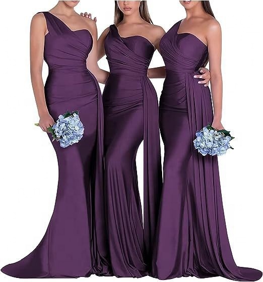 Buy In Bulk Purple Maid of Honor Dresses NonStretch Chiffon Material — free download