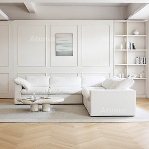 Sofá Modular Inclinable Italiano ATUNUS de 3 + 1 Plazas, Conjunto de Muebles de Salón Lavables, Sofá Moderno Blanco - Product Image 2