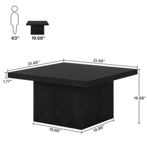 Tavolino quadrato Tribesigns, tavolino scanalato da 31.5 pollici, tavolo da <span class=keywords><strong>soggiorno</strong></span> moderno della metà del secolo, grande tavolo da Cocktail - Product Image 6