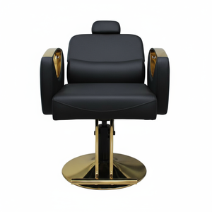 Silla de <span class=keywords><strong>Barbero</strong></span> Ergonómica de Acero en Oferta, Reclinable, con Asiento de Cuero Hidráulico, Rotación de 360 Grados, Altura Ajustable, para Salón o <span class=keywords><strong>Taller</strong></span> - Product Image 2