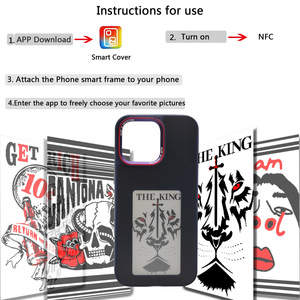 Luxuriöse neue Designer NFC e-Tinte Bildschirm Projektion Telefonhülle für iPhone 13 14 <span class=keywords><strong>Pro</strong></span> 15 ProMax Anti-Fall-Telefongehäuse - Product Image 4