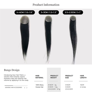 Parche de Cabello Humano Remy con Cinta Adhesiva, Mini Parche Capilar de 1.6*1.6, 1.2*1.2, 1*1, 6 Pulgadas, para <span class=keywords><strong>Alopecia</strong></span> <span class=keywords><strong>Areata</strong></span> y <span class=keywords><strong>Alopecia</strong></span> Androgénica - Product Image 3