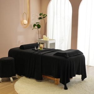 Ensemble de couvertures de table de massage en <span class=keywords><strong>polaire</strong></span> noire Earthlite DELUXE Ensemble de draps de lit pour le visage super doux et résistant aux taches - Product Image 6