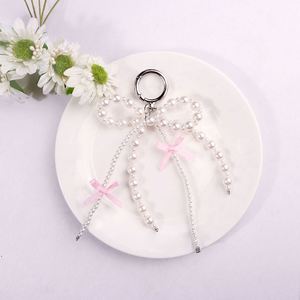 Cordon de téléphone perlé, bracelet de poignet, chaîne de téléphone en perles, porte-clés nœud papillon fait main DIY, accessoires de porte-clés pour sac à dos - Product Image 2
