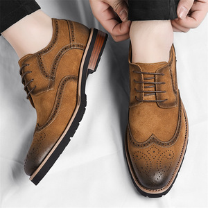 Zapatos Casuales de Cuero para Hombre, Estilo Inglés, Color Marrón, Plataforma Elevada, con Cordones, Transpirables, para Bodas de Verano - Product Image 3