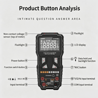 Multimètre numérique intelligent Chint pour usage domestique (précision 0,5%+3) Courant 0-1A Tension 0-1V Entièrement automatique Haute précision