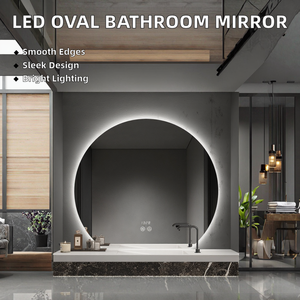 Hiện Đại Không Khung Hình Bầu Dục LED Thông Minh Đồ Nội Thất Phòng Khách Vanity Trang Điểm Gương Thân Thiện Với Môi Đơn Giản Tường Kính Treo Bán Buôn - Product Image 2