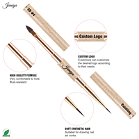 Ensemble de pinceaux à ongles double embout en nylon avec manche métallique doré brillant, idéal pour le vernis gel et le nail art – Meilleures ventes
