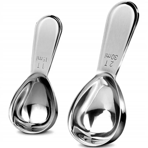 2PCS Set Kitchen Gadgets 1Pcs Silver Multi Purpose 30ml/15ml Tablespoon 304 Stainless Steel Coffee <b>Measuring</b> Spoon - Product Image 1
