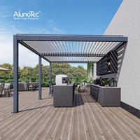 Vélocimétrie de jardin motorisé pour adultes, toit à levier, en aluminium, étanche, Kits de Pergola d'extérieur