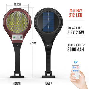 LED ซุปเปอร์ไบรท์โคมไฟติดผนังพลังงานแสงอาทิตย์กลางแจ้ง 2400/3000mAh IP65 กันน้ำไฟถนนเซ็นเซอร์ตรวจจับความเคลื่อนไหวไฟสวนเหนี่ยวนำของมนุษย์ - Product Image 3