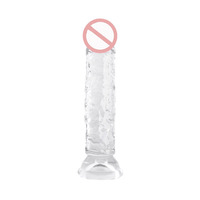 Dildo Anal de Cristal Transparente para Adultos, Dildo Grande Realista Popular, Producto Sexual Transparente, Juguete Sexual, Vibrador de Punto G