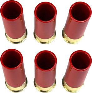 Vasos de chupito de plástico rojos con forma de cartucho de escopeta calibre 12 para bar, fiesta, boda - Product Image 5