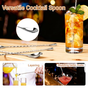 Juego de Cubiertos de Acero Inoxidable Personalizado, Cuchara Mezcladora Creativa para Cócteles, Varilla Mezcladora, Cucharas Largas para Mezclar, Cuchara de Bar para el Hogar - Product Image 5