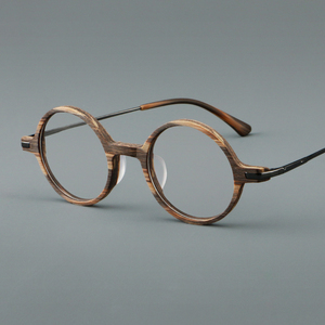 Lunettes rondes <span class=keywords><strong>en</strong></span> acétate rétro MS YL96008, monture couleur <span class=keywords><strong>bois</strong></span>, lunettes de protection contre la lumière bleue pour femmes, lunettes de vue pour femmes - Product Image 1