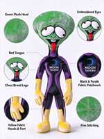 Peluche Alien Personnalisée pour Bébé, Mascotte de Bar de Jeux, Jouet en Peluche Alien avec Logo