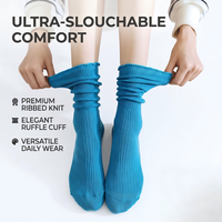 Lot de chaussettes vintage à volants, mignonnes, à bord festonné, en coton côtelé, chaussettes ras du cou tendance de couleur unie, bas décontractés à la cheville, prêts à être expédiés