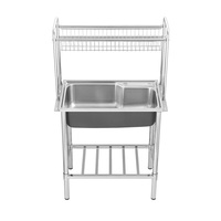 Table d'évier de cuvette d'ustensiles de cuisine d'acier inoxydable avec plan de travail d'évier de cuvette simple