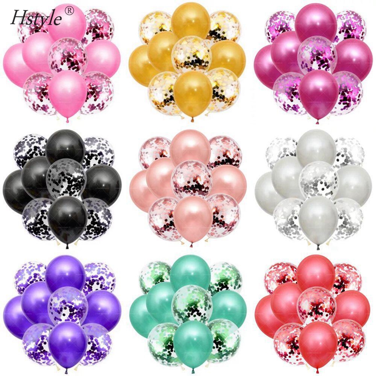 Multi Color Clear Confetti Latex Balloons, 12 Inch, SET20, 10Pcs в PK, Wholesale