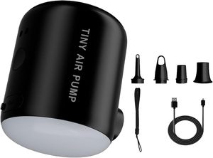 Pompe à air portable avec lumière, pompe à air rechargeable pour matelas gonflables, gonfleur pour flotteurs de piscine, bateaux, tapis de couchage, jouets gonflables - Product Image 5