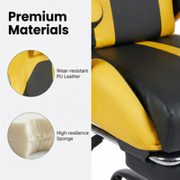 Chaise de jeu PC de haute qualité, pliable, ergonomique, en PVC, avec système de soutien lombaire, pour salle de jeux, joueurs PC