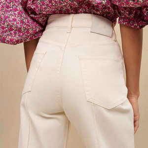 <span class=keywords><strong>Pantaloni</strong></span> a gamba larga <span class=keywords><strong>con</strong></span> <span class=keywords><strong>bottoni</strong></span> a vita alta in cotone 100% di alta qualità di nuova moda <span class=keywords><strong>pantaloni</strong></span> a zampa da <span class=keywords><strong>donna</strong></span> - Product Image 5