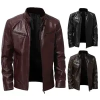 Blouson en cuir noir homme, vêtement de moto, vente en gros, bon marché