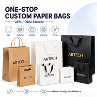 Sacs de luxe pour le shopping avec logos personnalisés en relief, poignées découpées, sacs cadeaux pour petites entreprises, sacs en papier pour cosmétiques et produits de beauté