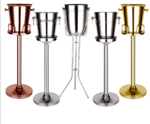 Soporte de Cubitera para Vino de Acero Inoxidable Metálico Clásico Personalizable de 3L para Camping con Almacenamiento y Exhibición de Ysbars - Product Image 1