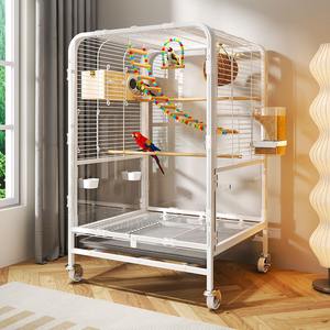 Kuş kafesi yüksek kaliteli ekstra büyük kuş kafesi kapalı paslanmaz çelik Bite ve çizilmeye dayanıklı çok fonksiyonlu ekran papağan - Product Image 1