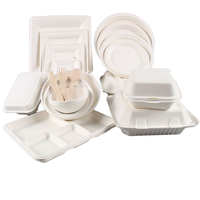 Plato Desechable de Bagazo Blanco Premium de 9 Pulgadas, Resistente, Compostable, Reutilizable, Biodegradable, para Camping, Apto para Microondas, Ecológico