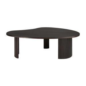 Modern Wood <b>Coffee</b> <b>Table</b> With Ribbed <b>Legs</b> Handmade Living Room Furniture Minimalist Design - Product Image 3