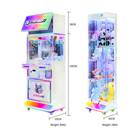 Vitrine commerciale de machine à griffes avec lecteur de cartes et validateur de billets pour les magasins de jouets tendance