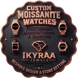 Montre de luxe en verre moissanite de haute qualité, sertie de diamants, idéale pour les voyages, le bureau et les événements formels, disponible à prix d'exportation - Product Image 1