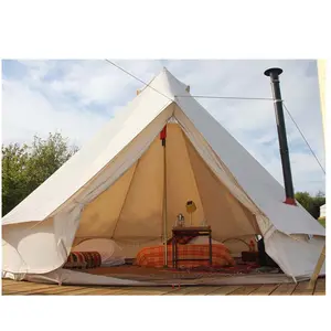 家庭4m帆布豪华贝尔帐篷帐篷野营豪华野生动物园度假户外帐篷4人