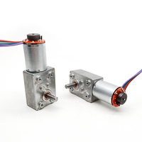 Motor Listrik DC 12V Dengan Gearbox Reduksi Dengan Encoder Torsi Tinggi Kecepatan Rendah Motor Gear Worm DC 24V