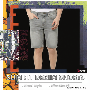 <b>Men</b> Washed Denim Shorts Slim Fit Casual Streetwear Rolled Hem <b>Jean</b> Shorts Custom Logo Wholesale - Product Image 2