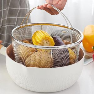 Cesta de acero inoxidable multifuncional para freír, colar y escurrir en la cocina - Product Image 4