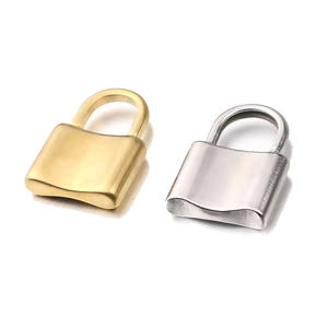 El más vendido, venta al por mayor, abalorios de cerradura pequeña de acero inoxidable, fabricación de joyas DIY, collar, colgante, candado, accesorios, componente artesanal - Product Image 4